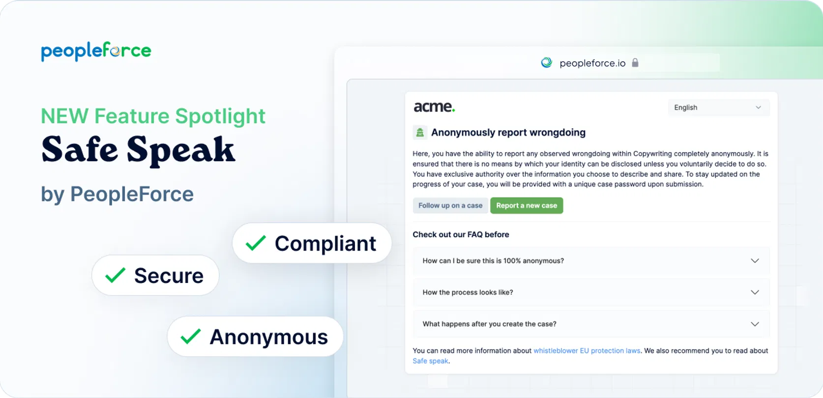 Safe Speak feature in PeopleForce: A place for your team to speak anonymously and freely